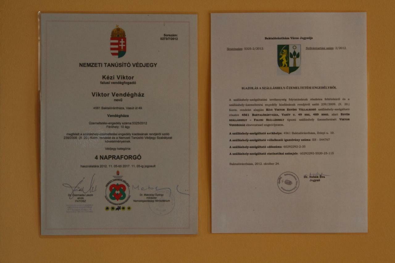 Viktor Vendeghaz Es Apartmanhaz Baktaloranthaza Exteriör bild